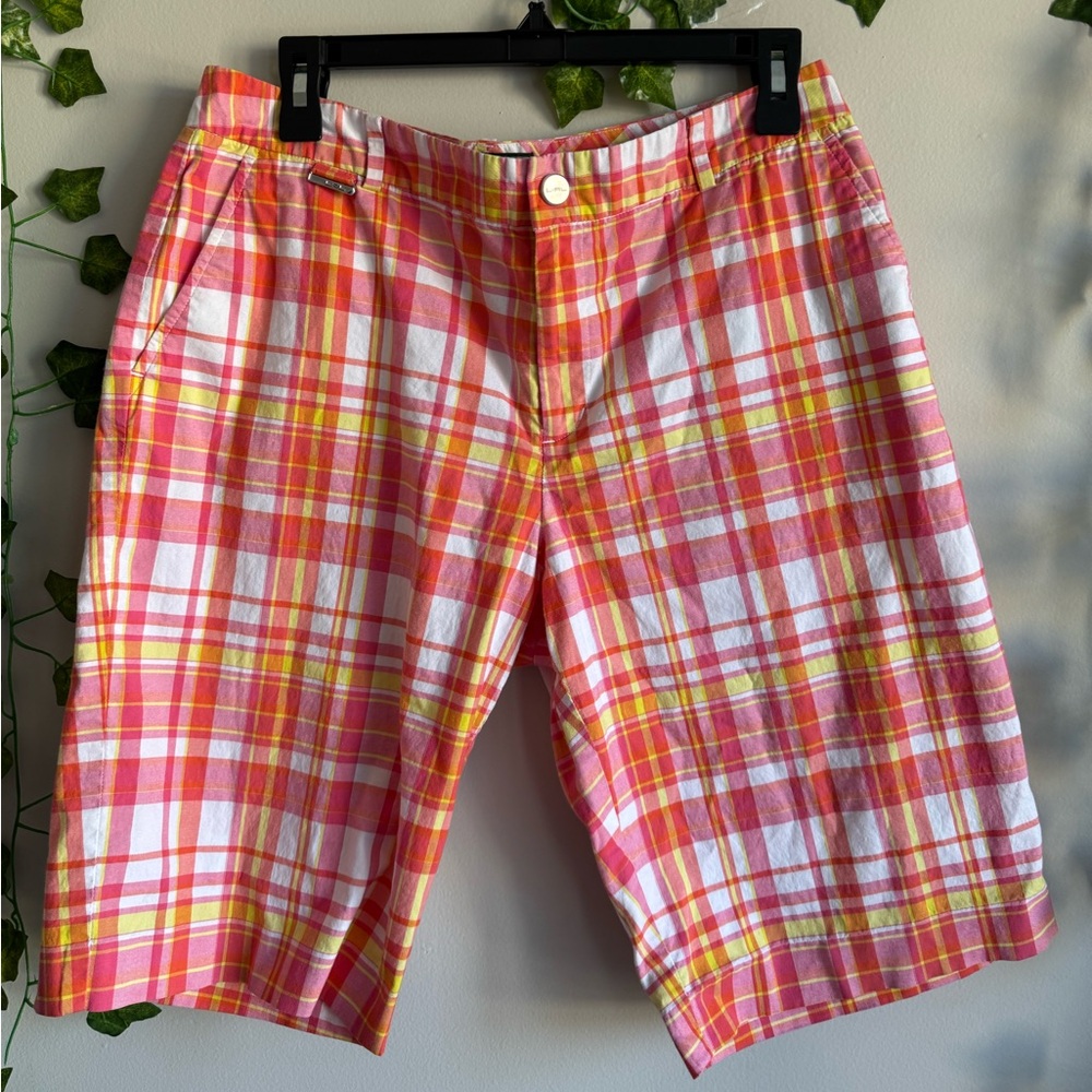 🌿 Y2K Vintage Ralph Lauren Pink Plaid Mid Rise Shorts